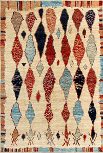 Moroccan Style of 6'0" X 9'0" Ivory,Multiple Colors