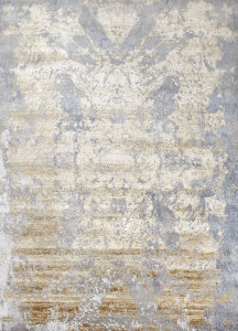 Wool & Silk of 2'0" X 3'0" Gray,Gold